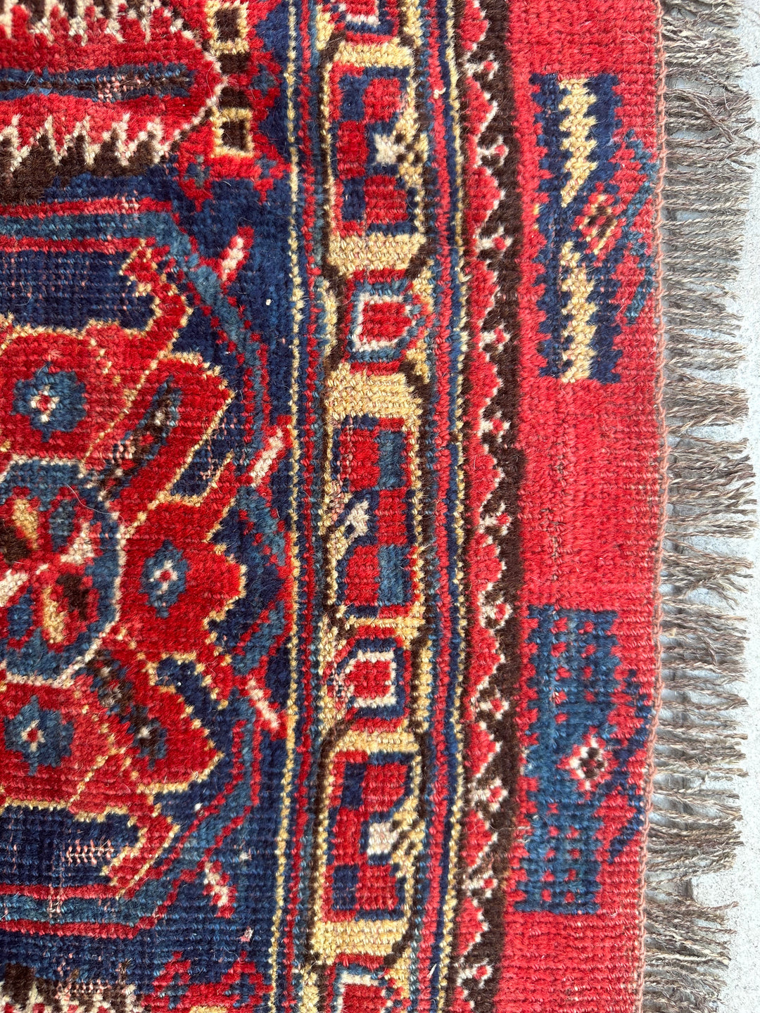 5'x9' Red and Blue Antique Collectable North Afghanistan Bashir Rug