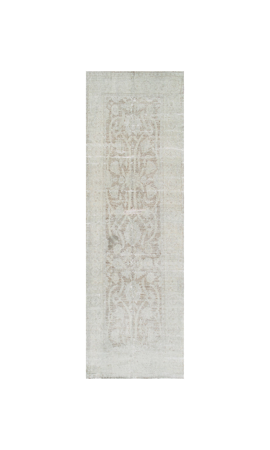 4'x10' Hand-Knotted Afghan Runner | Soft Brown | Vintaged Rugs