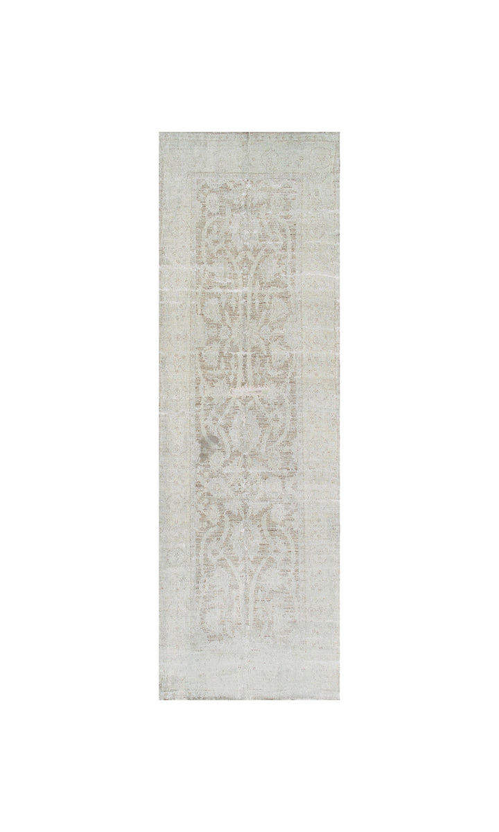 4'x10' Hand-Knotted Afghan Runner | Soft Brown | Vintaged Rugs