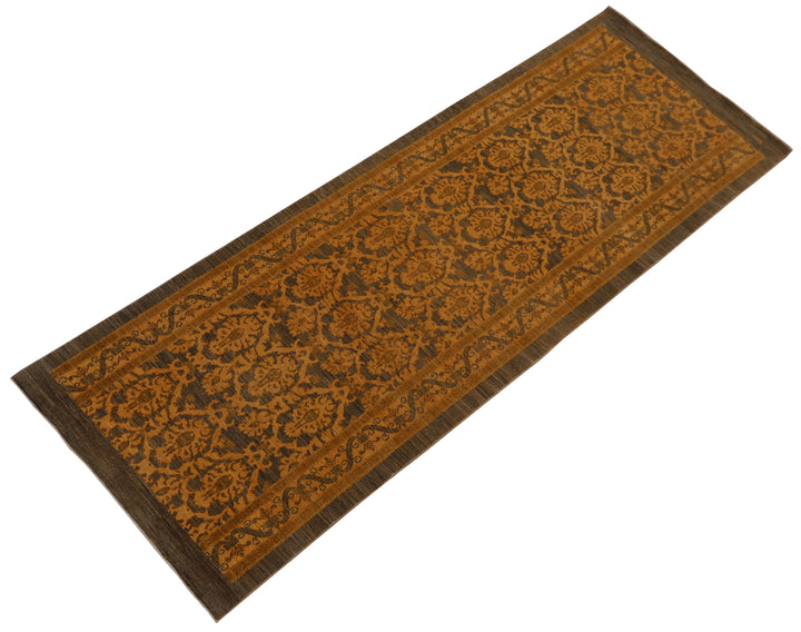 4'x11' Traditional Runner Rug– Earthtone Floral | Transitional Luxury Rug