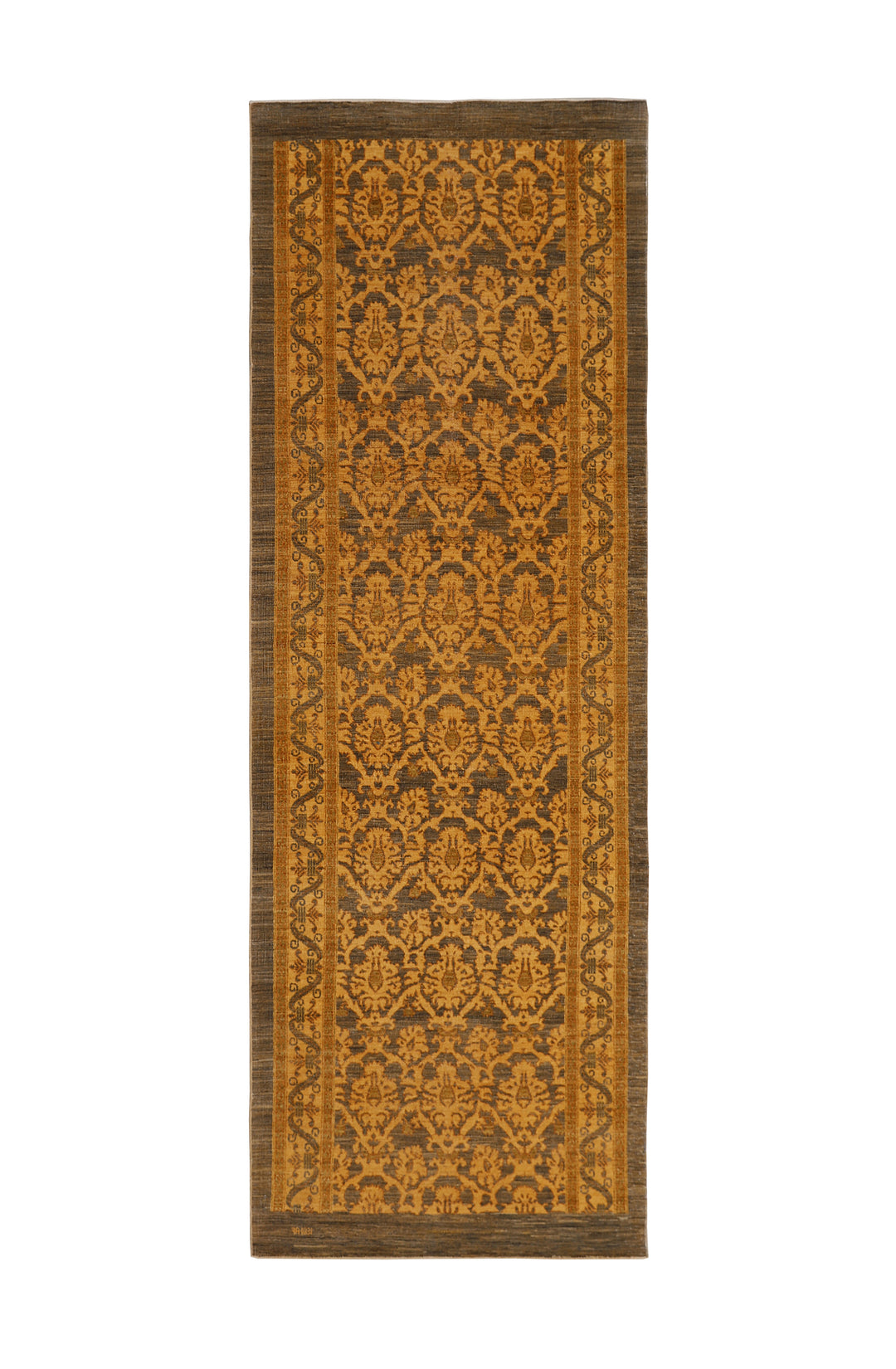 4'x11' Traditional Runner Rug– Earthtone Floral | Transitional Luxury Rug