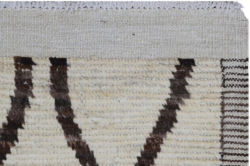 4'x15' Hand-knotted Runner | Moroccan Shag Wool Runner Rug