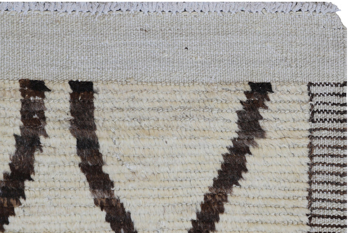 4'x15' Hand-knotted Runner | Moroccan Shag Wool Runner Rug