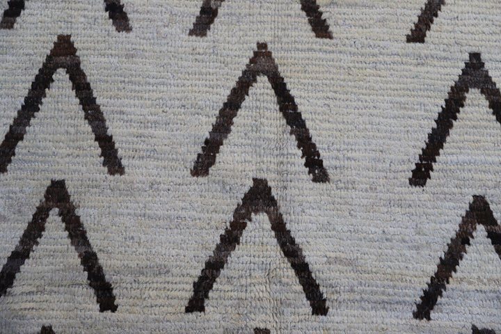 4'x15' Hand-knotted Runner | Moroccan Shag Wool Runner Rug