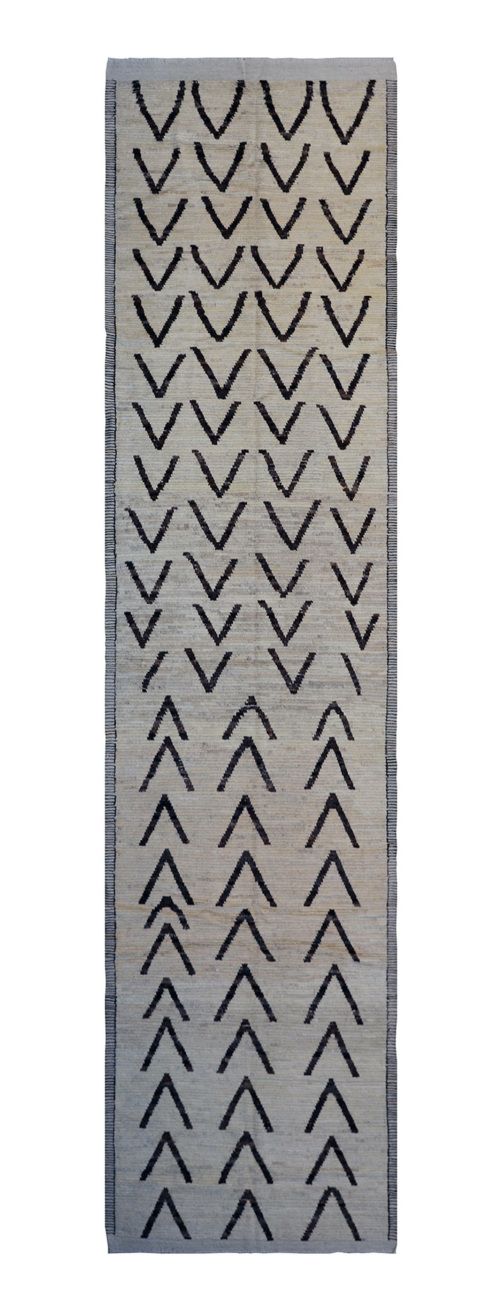 4'x15' Hand-knotted Runner | Moroccan Shag Wool Runner Rug
