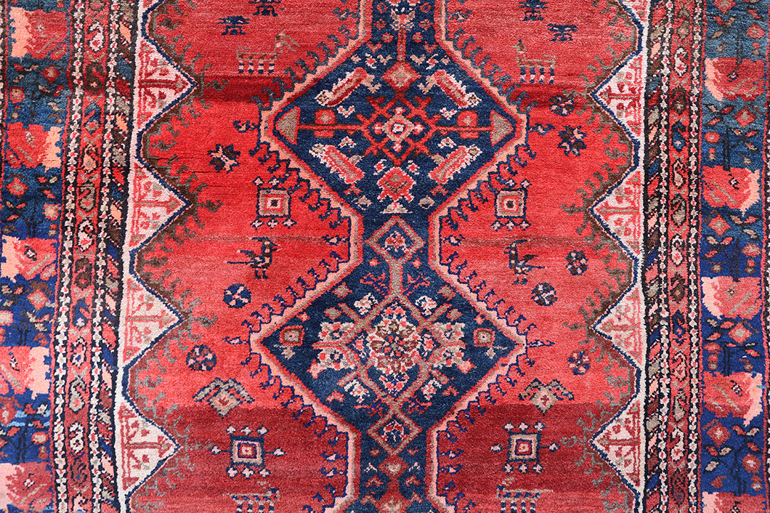 4'x15' Vintage Persian Runner Rug | Geometric Persian Runner