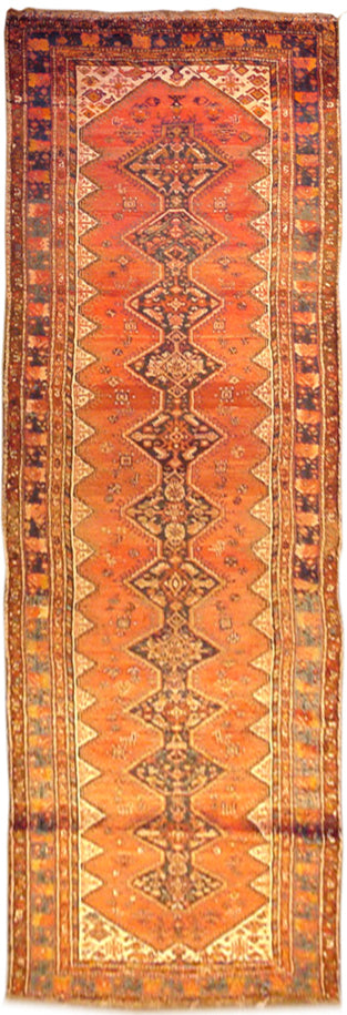 4'x15' Vintage Persian Runner Rug | Geometric Persian Runner