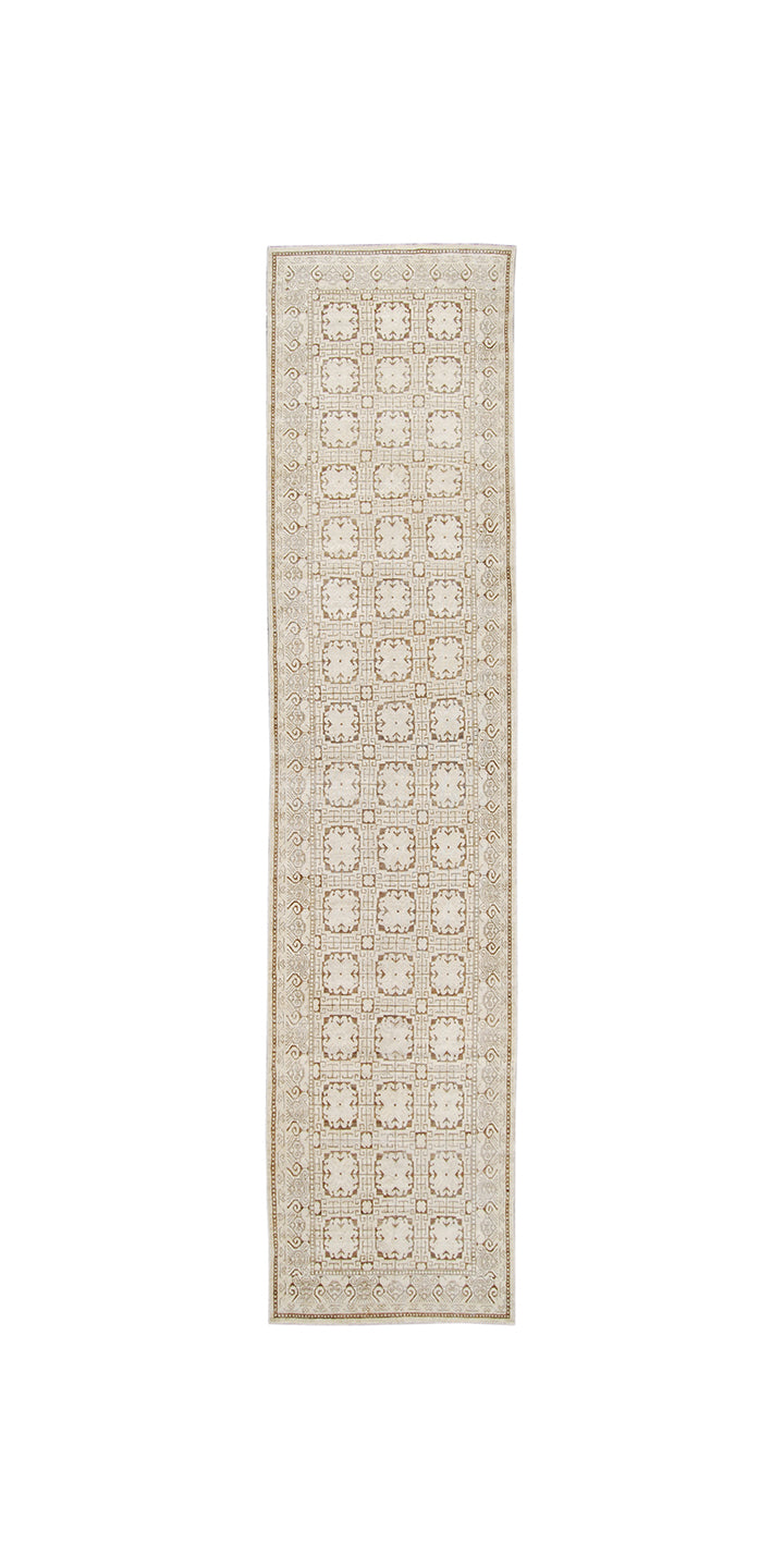 Ariana Samarkand Collection Geometric Wool Runner - 4' x 16'
