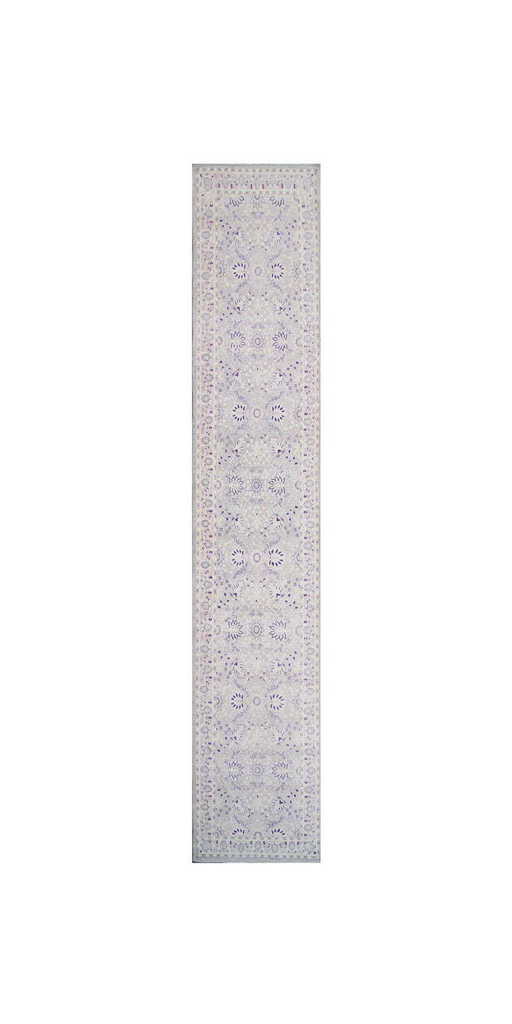 4x19 Soft Purple & Ivory Tabriz Wool Runner | Ariana Transitional