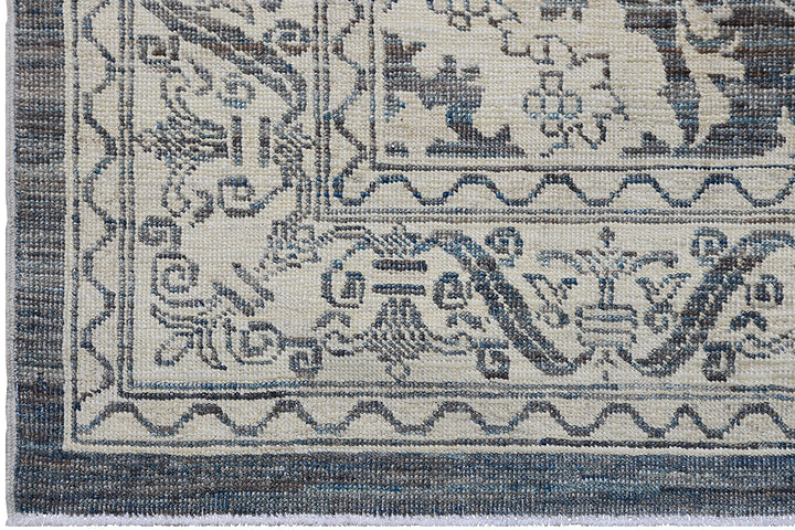 4'x22' Long Runner | Agra | Navy Cream Geometric Runner Rug 
| Ariana Rugs