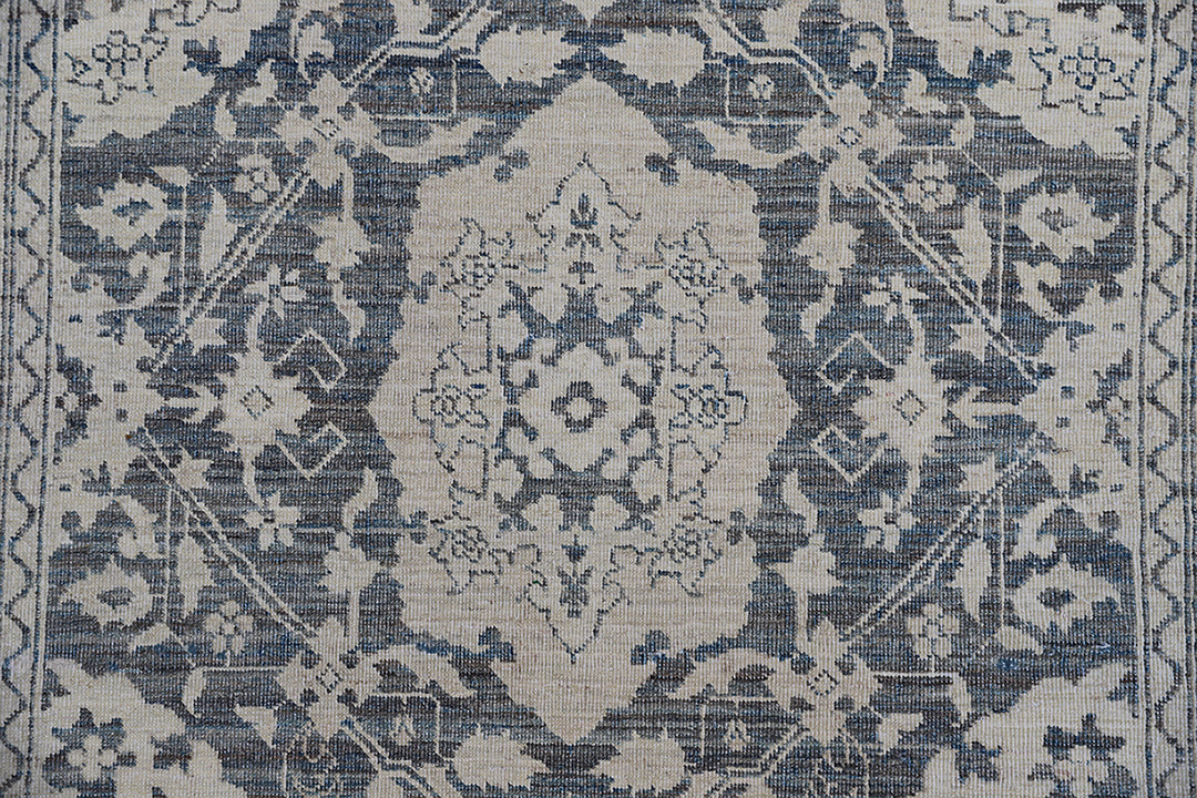 4'x22' Long Runner | Agra | Navy Cream Geometric Runner Rug