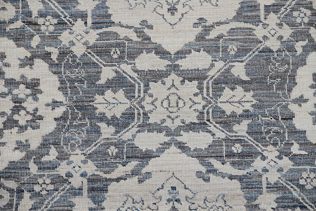 4'x22' Long Runner | Agra | Navy Cream Geometric Runner Rug 
| Ariana Rugs