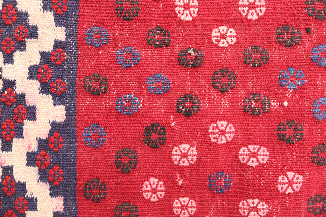 4'x4' Early 1900s Square Sofreh Kilim | Collectible Tribal Flat Weave
