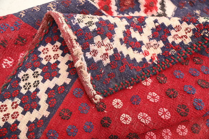 4'x4' Early 1900s Square Sofreh Kilim | Collectible Tribal Flat Weave