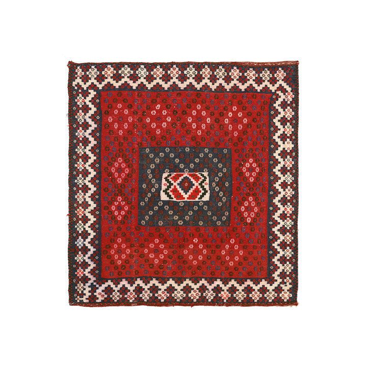 4'x4' Kilim | Square Sofreh Kilim | Collectible Tribal Flat Weave