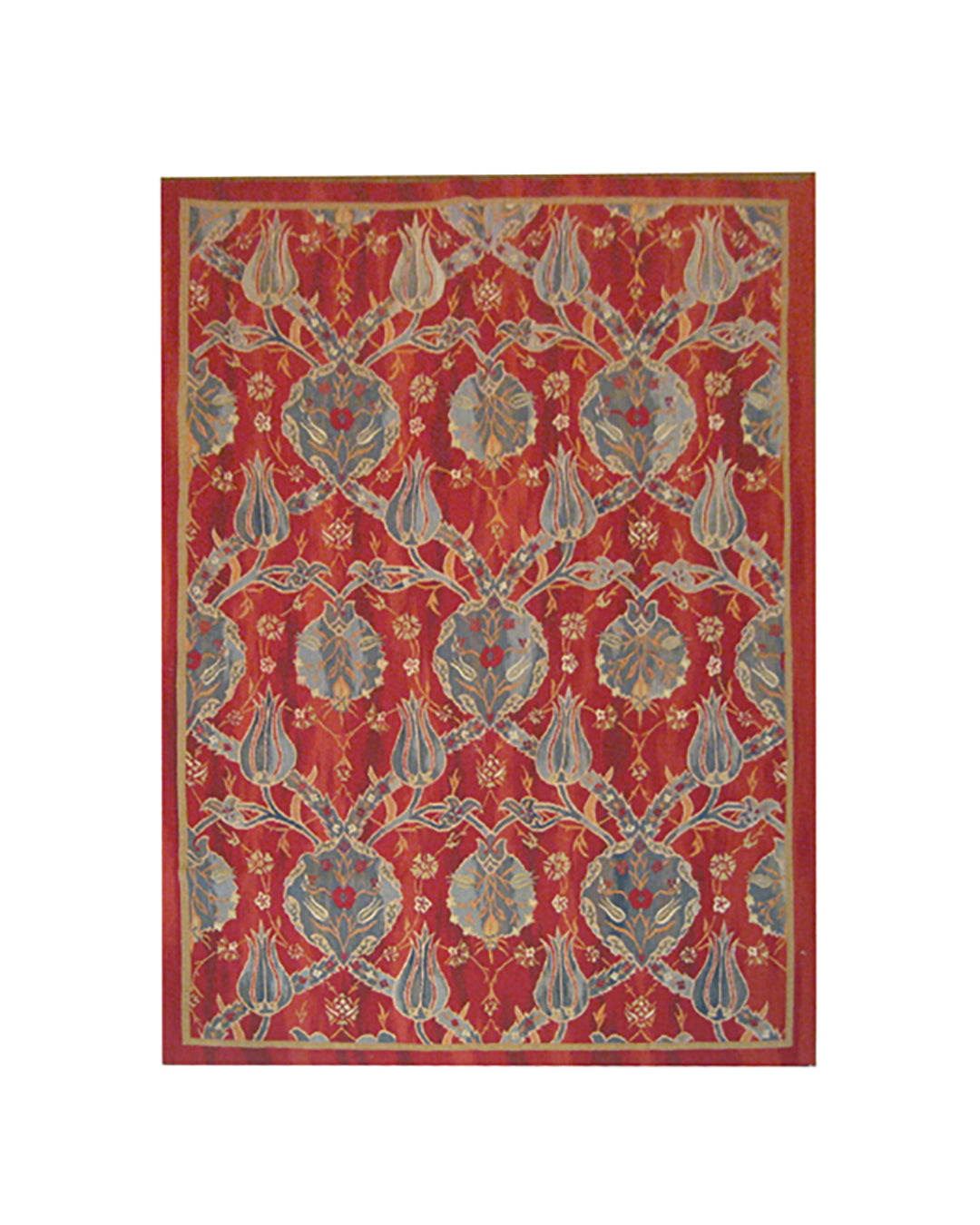 4'x5' Ariana Turkish Red Ottoman Design Kilim – Handwoven Wool Flatweave