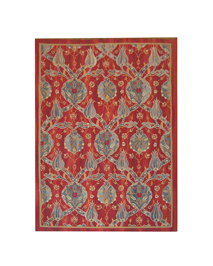 4'x5' Ariana Turkish Red Ottoman Design Kilim – Handwoven Wool Flatweave