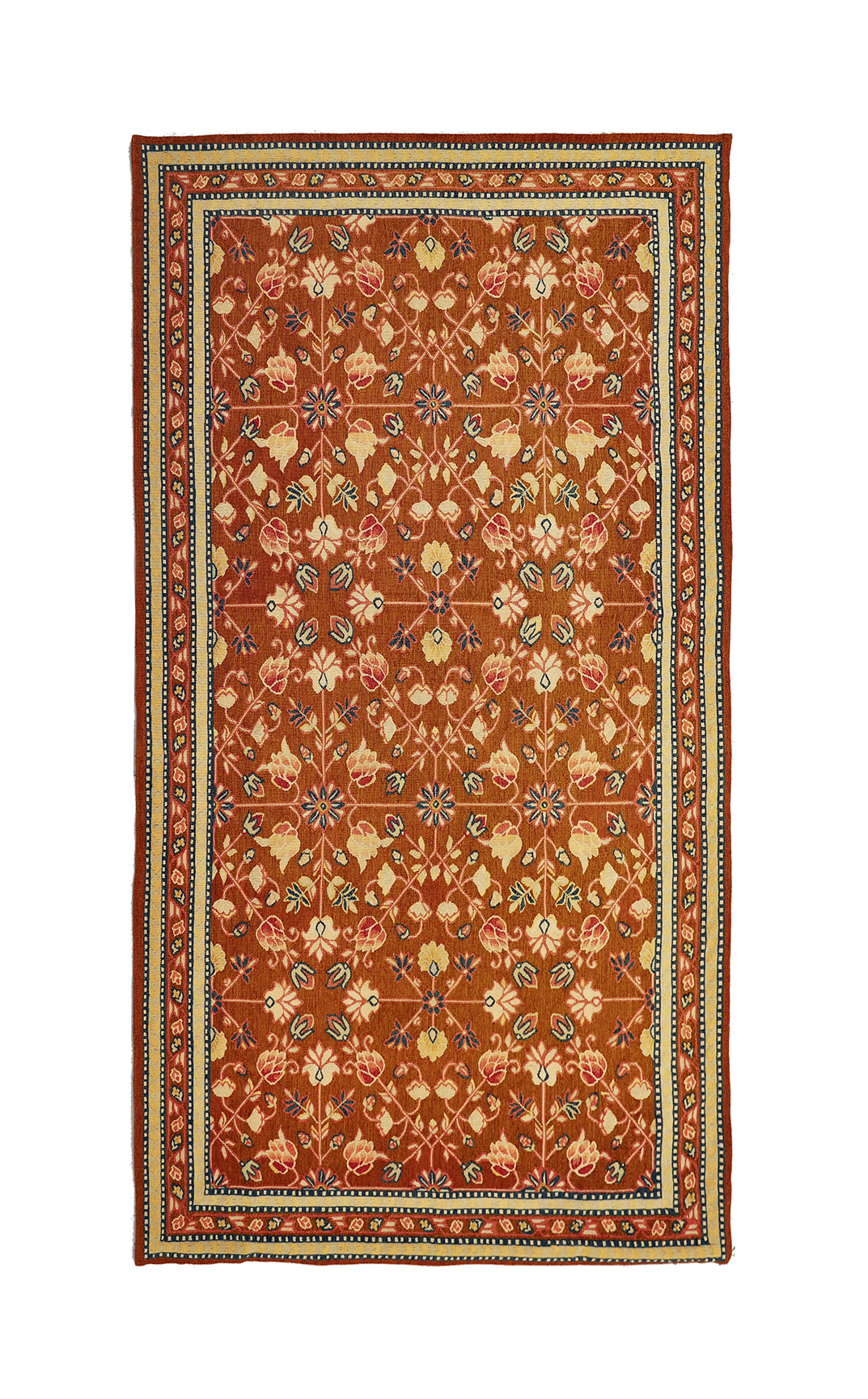 Decorative rug with floral pattern on a white background