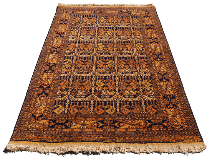 4'x6' Afghan Wool Rug | Geometric Rug | Earthtone Area Rug