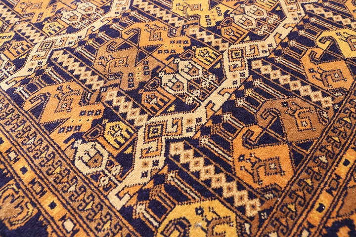 4'x6' Afghan Wool Rug | Geometric Rug | Earthtone Area Rug