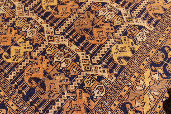 4'x6' Afghan Wool Rug | Geometric Rug | Earthtone Area Rug