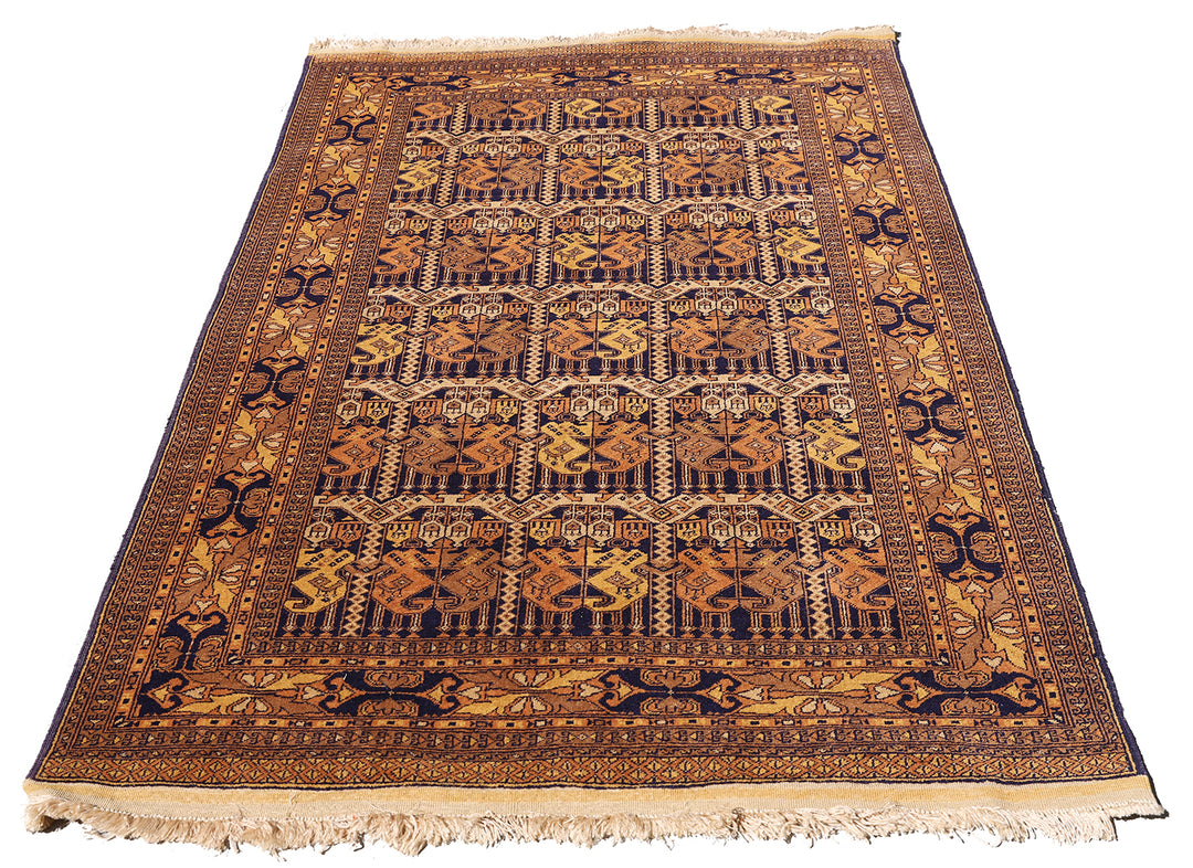 4'x6' Afghan Wool Rug | Geometric Rug | Earthtone Area Rug