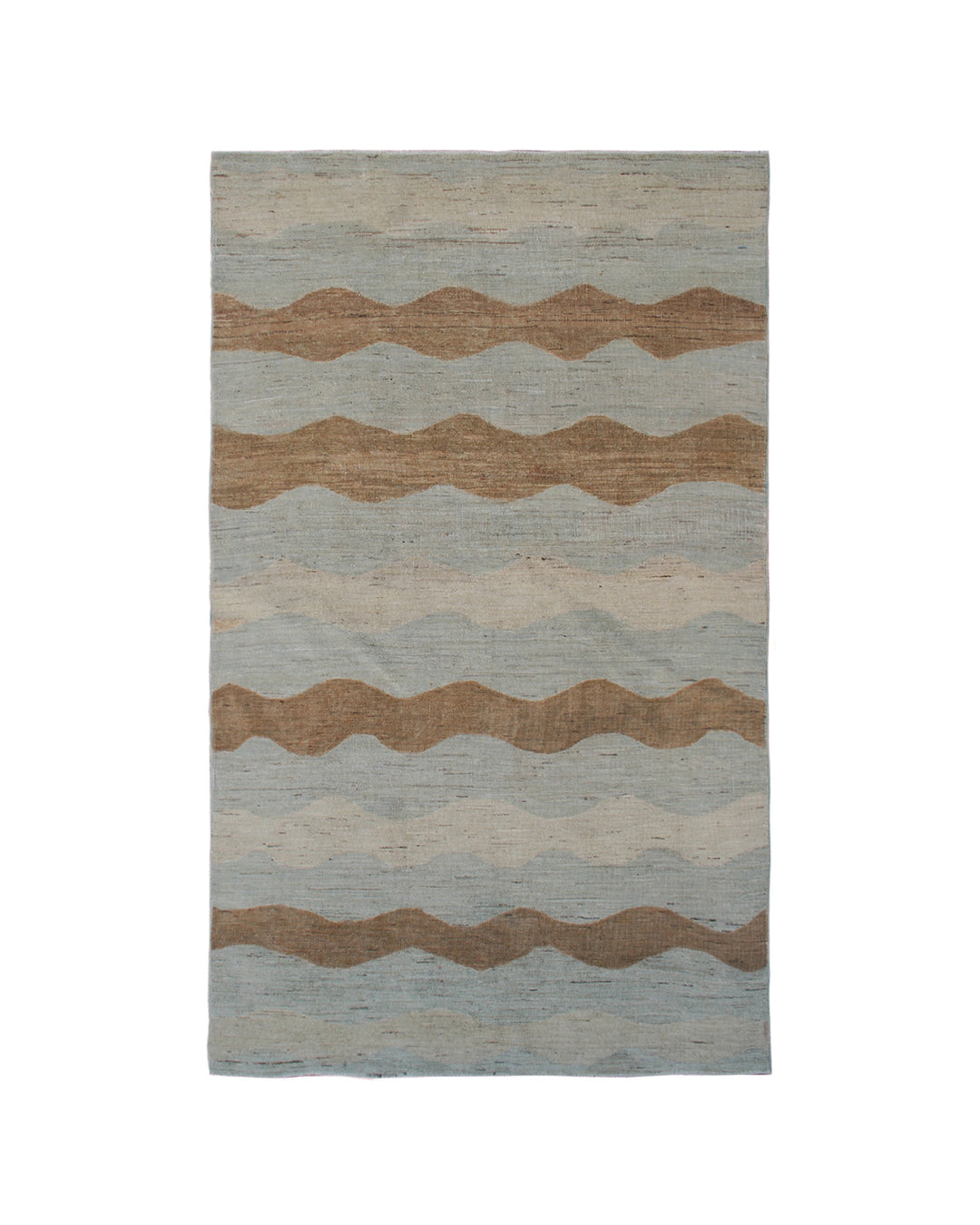 4x6 Ariana Modern Blue and Terracotta Wavy Design Rug