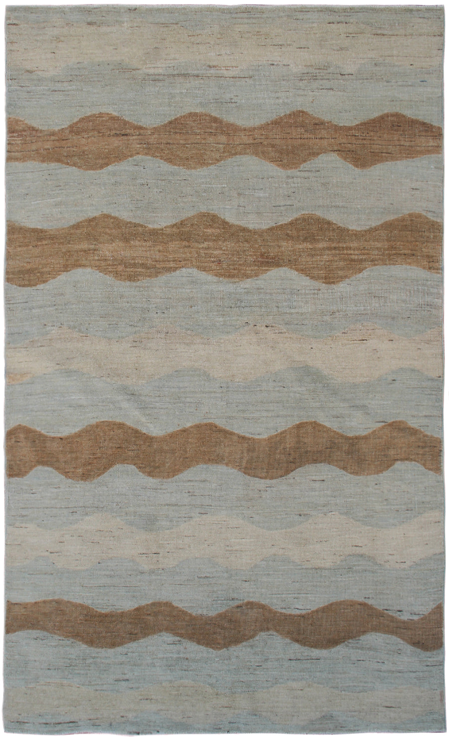 4x6 Ariana Modern Blue and Terracotta Wavy Design Rug