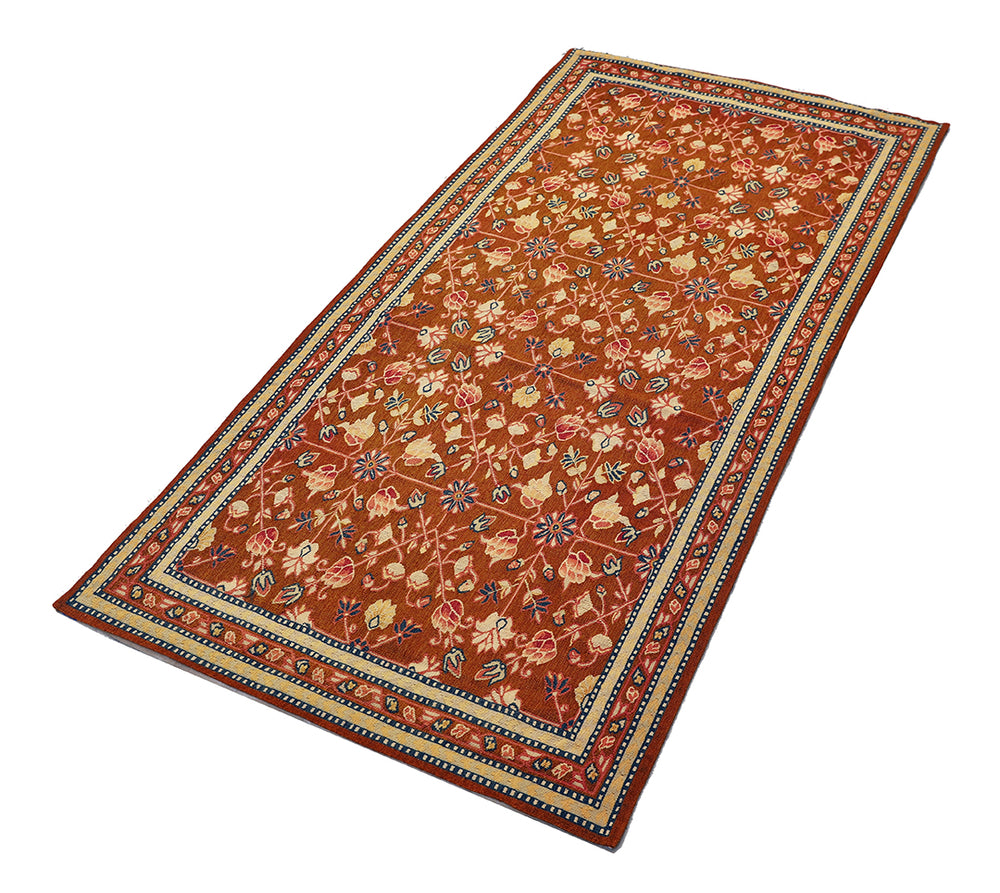 Decorative rug with floral pattern on a white background