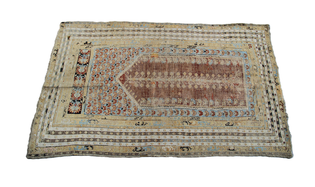 4'x6' Early 19th Century Turkish Ghiordes Prayer Rug