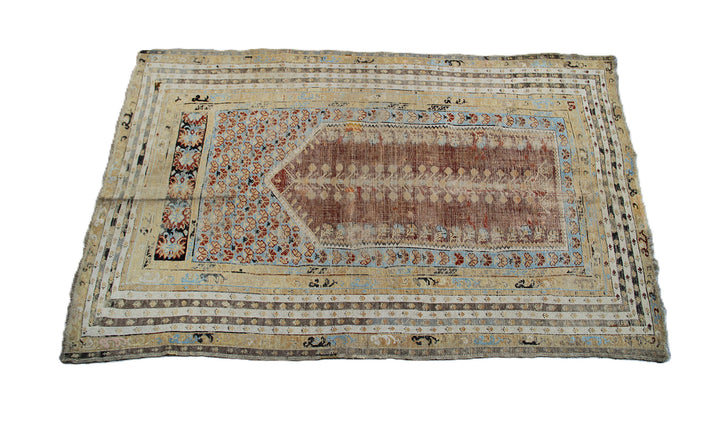 4'x6' Early 19th Century Turkish Ghiordes Prayer Rug