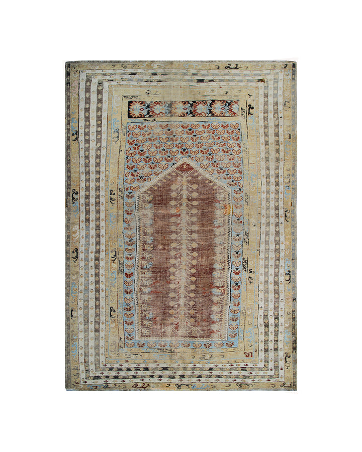 4'x6' Early 19th Century Turkish Ghiordes Prayer Rug