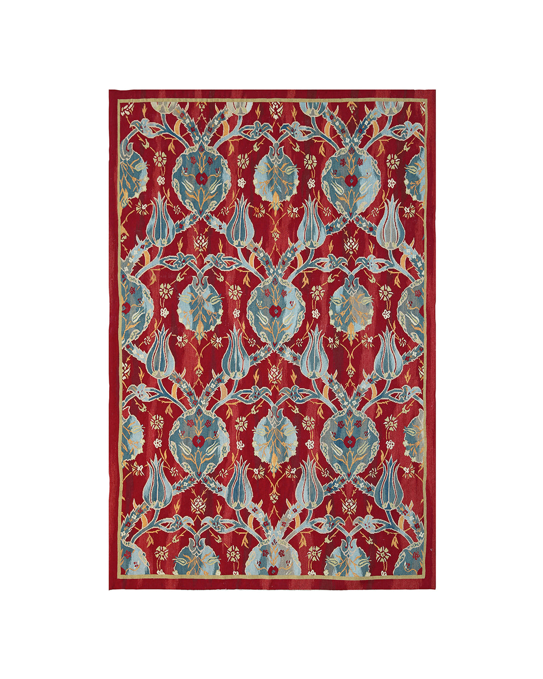 4'x6' Hand-Woven Turkish Kilim Rug | Floral Ottoman Design Kilim