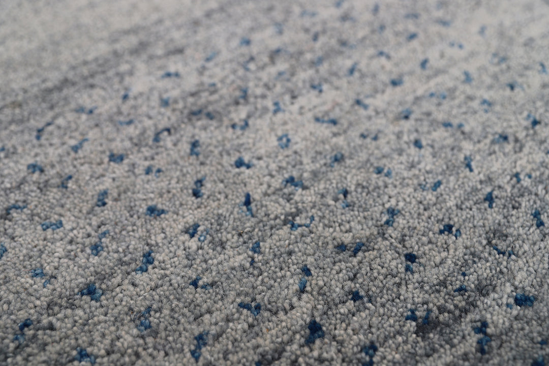 4x6 Indian Gabbeh hand-knotted blue organic wool rug by Ariana Rugs West Hollywood