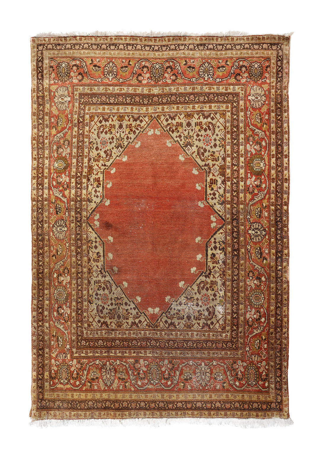 4'x6' Persian Haji Jalili Rug – Hand-Knotted, Organic Wool, Rust Medallion
