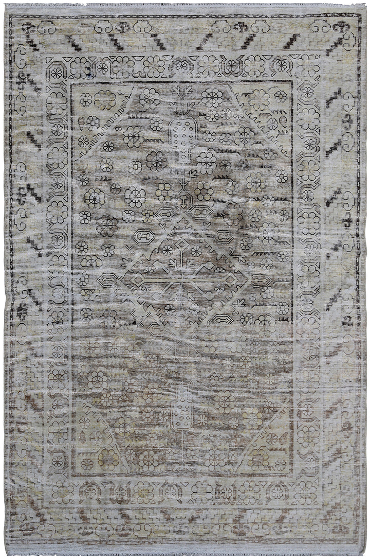 4'x6' Vintage Rug | Khotan Samarkand Area Rug