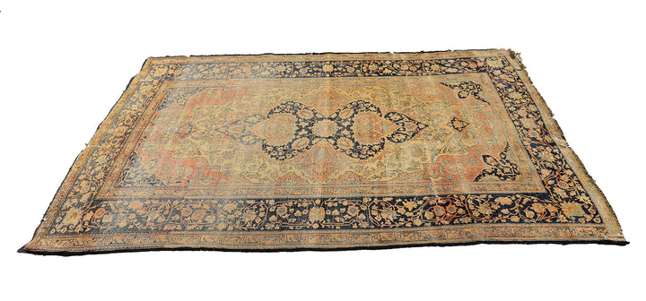 4'x7' Antique Persian Rug | Antique Kashan Muhtashim Rug