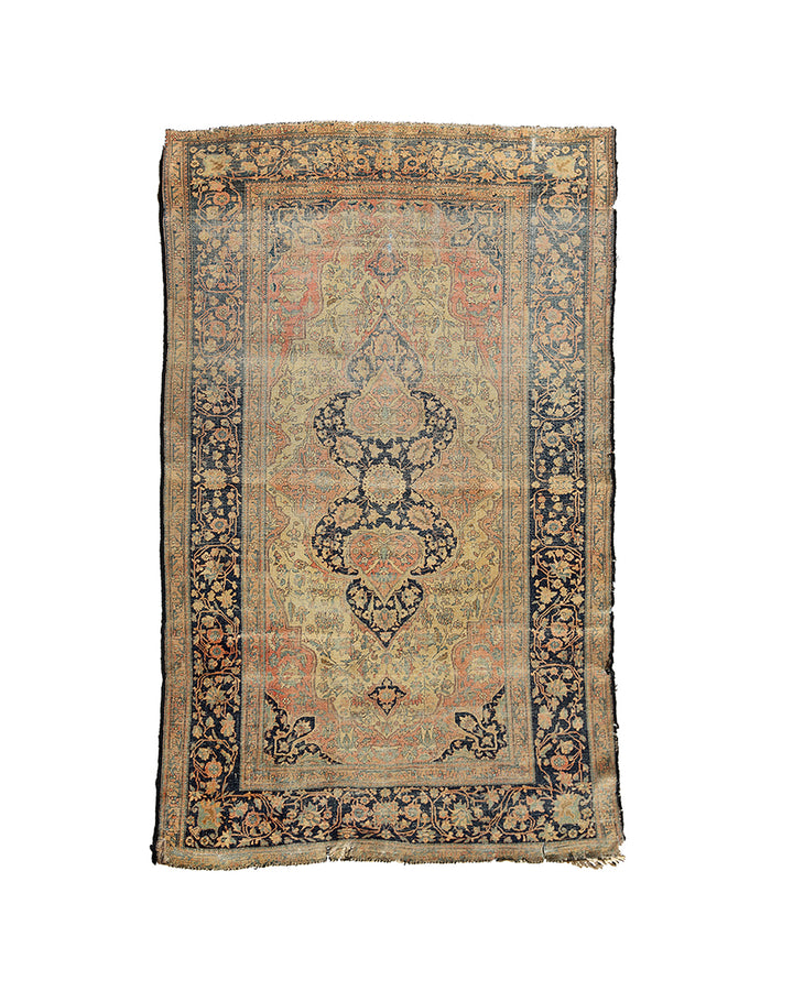 4'x7' Antique Persian Rug | Antique Kashan Muhtashim Rug