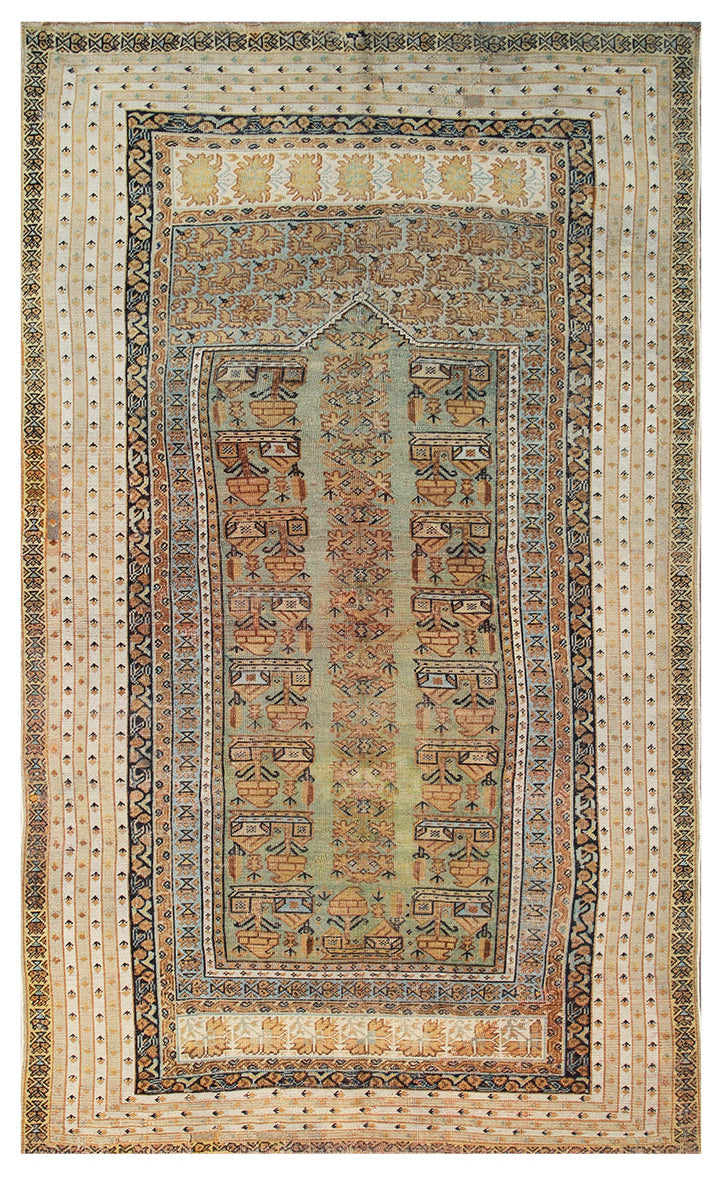 4'x7' Antique Turkish Ghiordes Rug, Early 19th Century