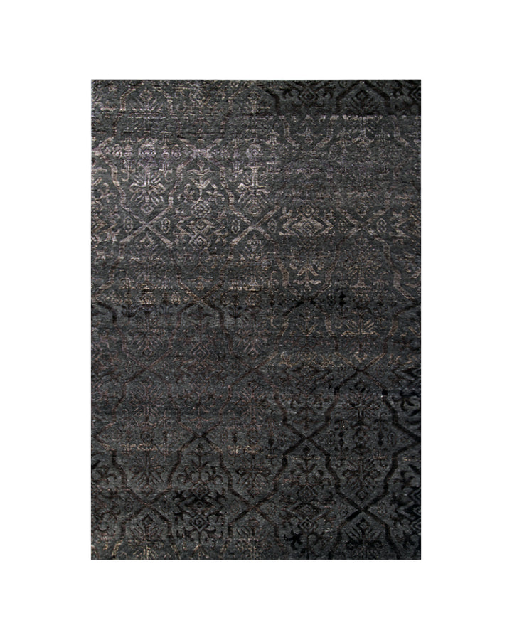 5' x 8' Ariana Modern Arabesque Rug Hand-Knotted Tibetan Weave – Wool & Banana Silk