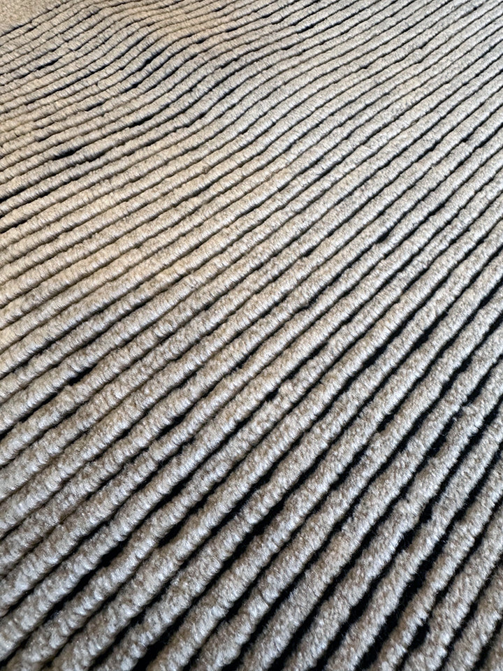 5' x 8' Ariana Modern Linear Stripe Rug Hand-Knotted Cut & Loop Pile