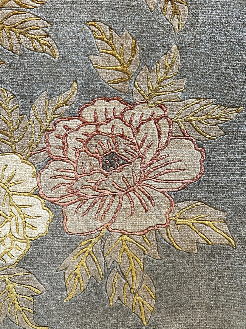 5' x 8' Chinese Silk Floral Rug Hand-Knotted Silk Rug – One of a Kind