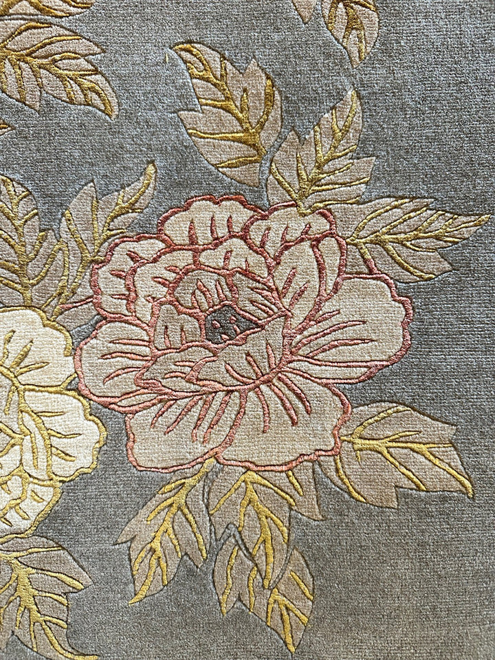 5' x 8' Chinese Silk Floral Rug Hand-Knotted Silk Rug – One of a Kind