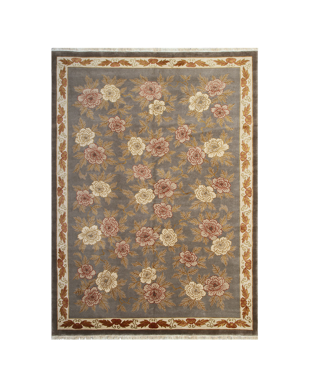 5' x 8' Chinese Silk Floral Rug Hand-Knotted Silk Rug – One of a Kind