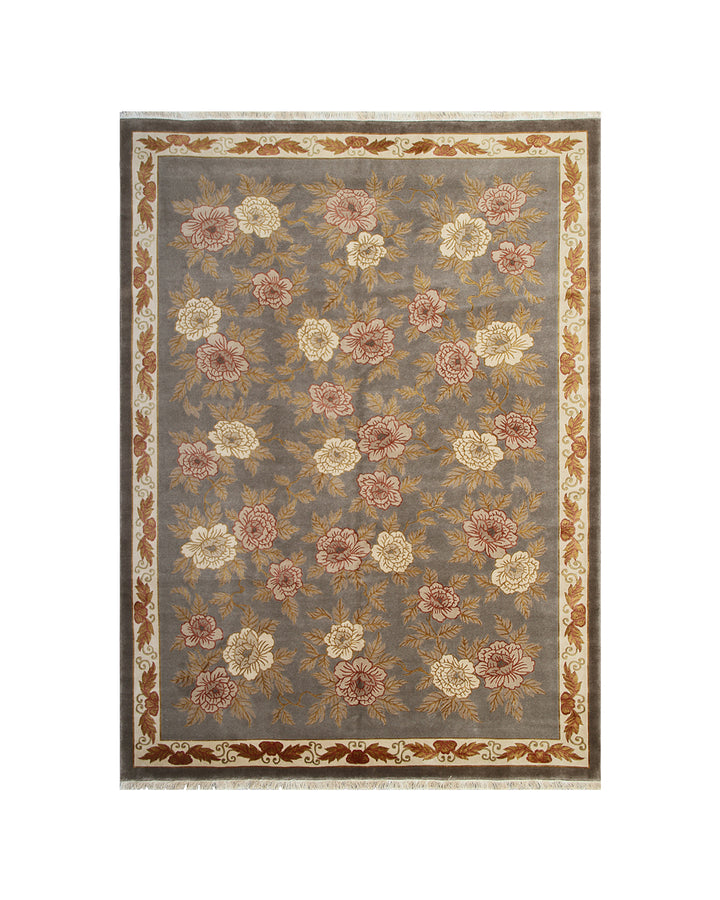 5' x 8' Chinese Silk Floral Rug Hand-Knotted Silk Rug – One of a Kind