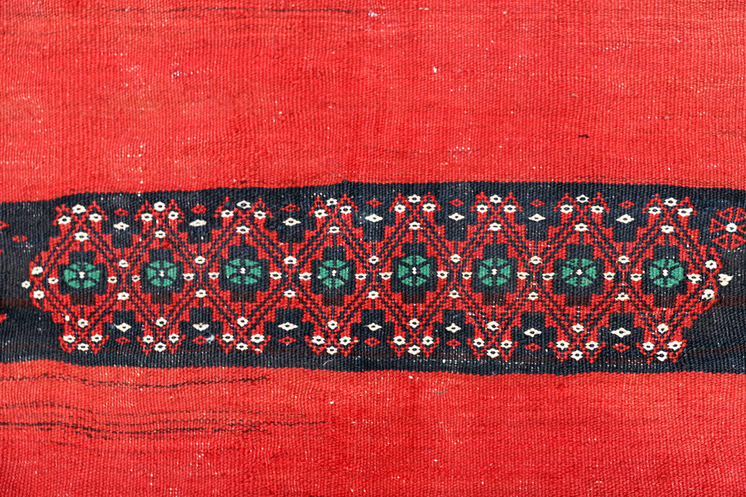 Authentic Sofreh Kilim Persian Rug | 4x4 Square Handwoven Wool Flatweave