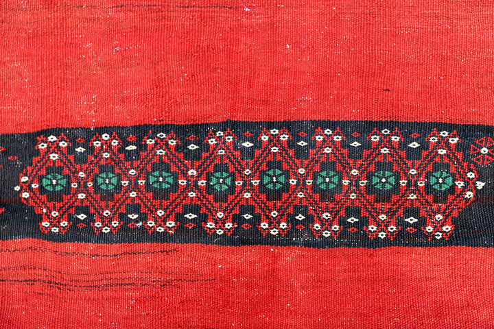 Authentic Sofreh Kilim Persian Rug | 4x4 Square Handwoven Wool Flatweave