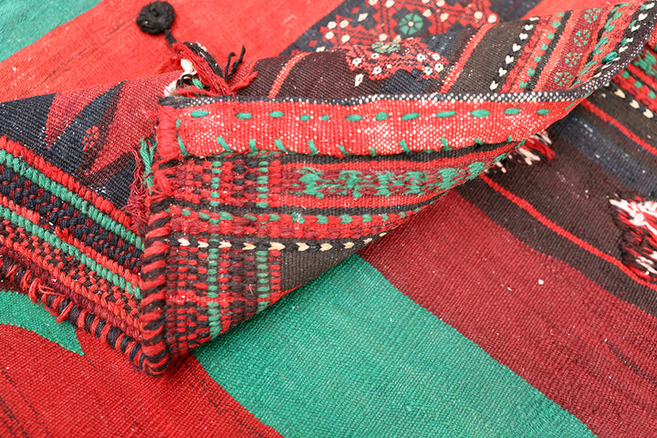 Authentic Sofreh Kilim Persian Rug | 4x4 Square Handwoven Wool Flatweave