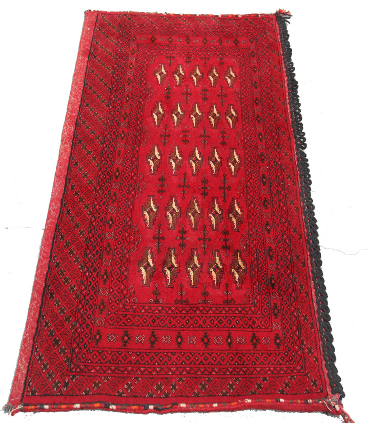 3'x4' Vintage Tribal Afghan Saddle Bag Face Rug