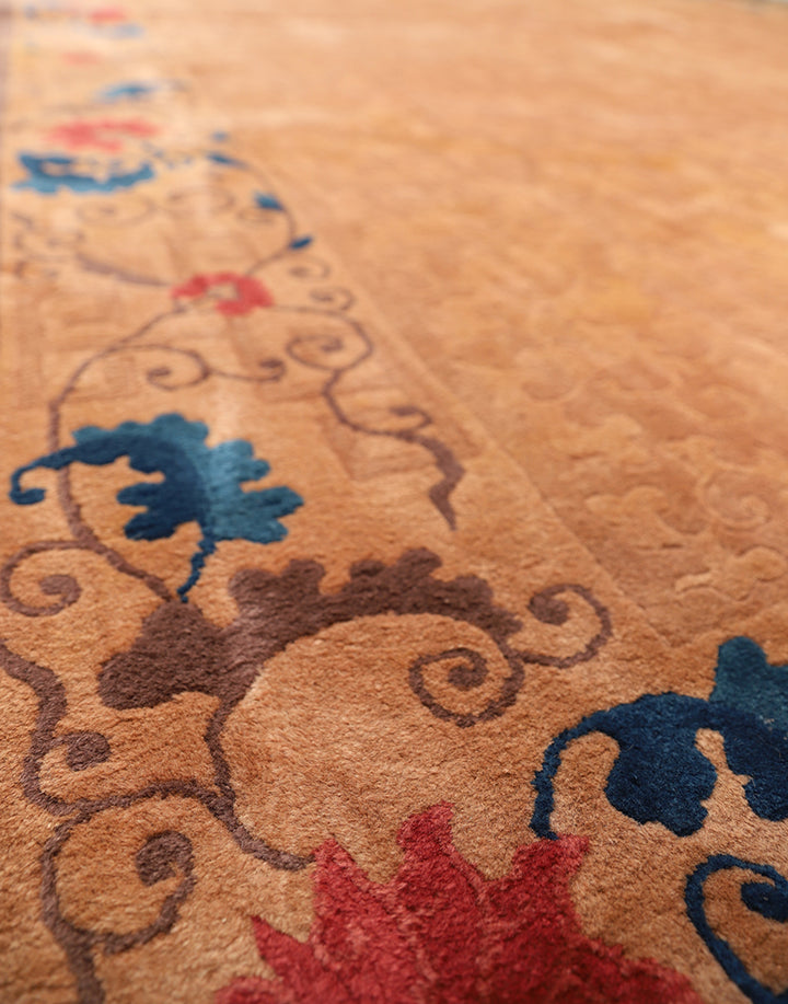 11'x28' Vintage 1920s Chinese Art Deco Rug | Hand-Knotted Wool